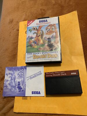 Lucky Dime Caper Donald Duck Boxed Complete Master System RETRO Very Rare CIB 