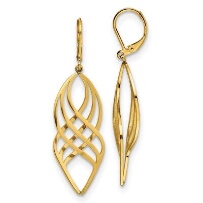Stainless Steel Gold IP Plated Leaves Dangle Earrings Stainless Steel Gold IP Plated Leaves Dangle Earrings