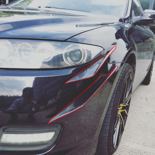 4PC Carbon Fiber Car Bumper Fin Canards Diffuser Splitter Valence Spoiler Lip - Picture 7 of 12