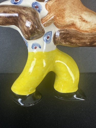 Vtg Colorful Shearwater Art Pottery Black American Man with Fiddle Mississippi - Picture 3 of 8