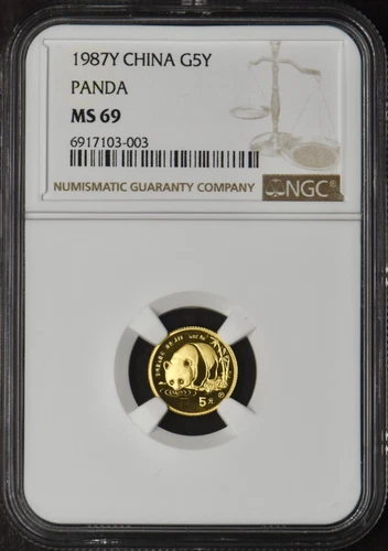 1987-Y China Gold 5Y Panda - NGC MS69 - ✪COINGIANTS✪