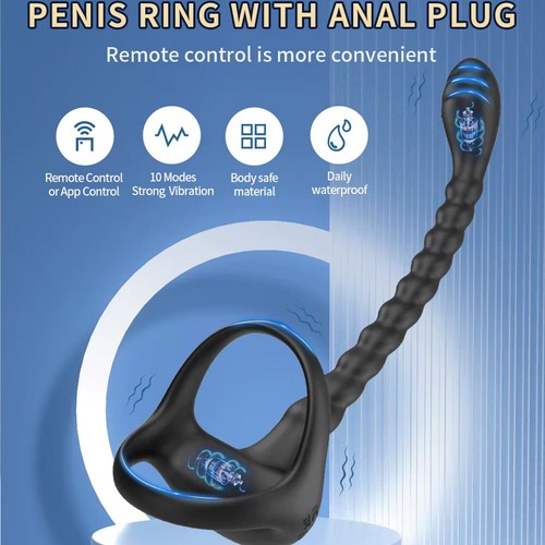 Male Prostate Massager APP Remote Anal Vibrator Penis Ring Butt Plug Men Sex Toy - Picture 9 of 17