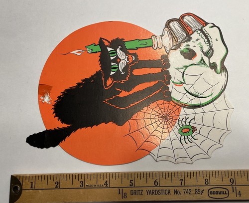 Troquelados de Halloween Beistle de colección gatos, brujas, espantapájaros, fantasmas hechos en EE. UU. - Imagen 13 de 19