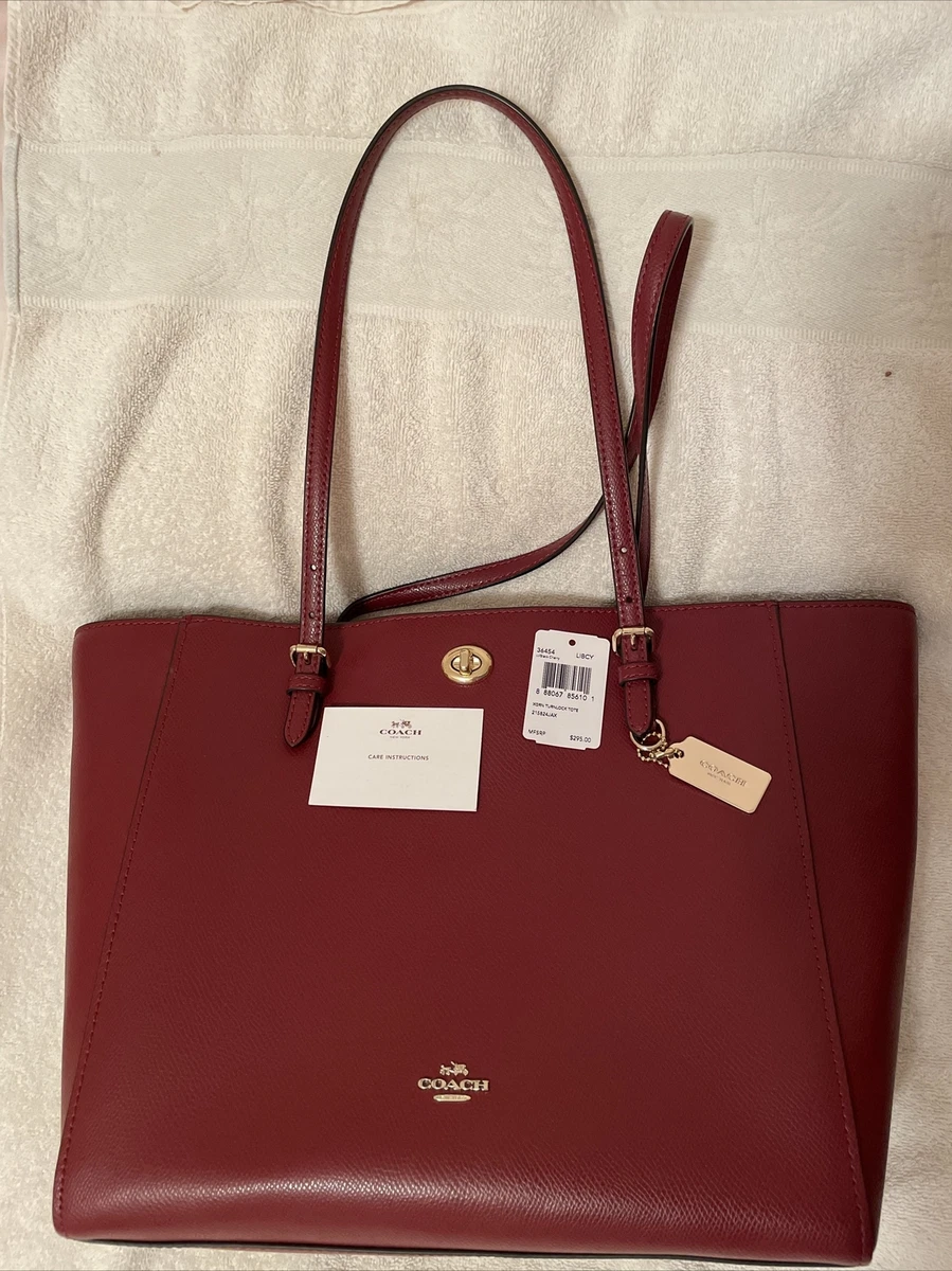 Coach turnlock tote handbag Black Cherry Color NWT eBay
