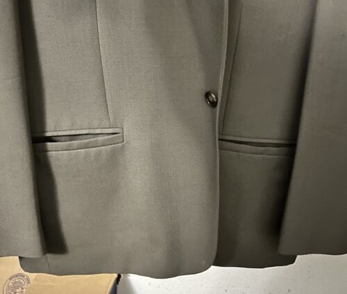 Kasper Collection Men's 44 S Single Button 100% Wool Olive Suit Jacket - Picture 3 of 9