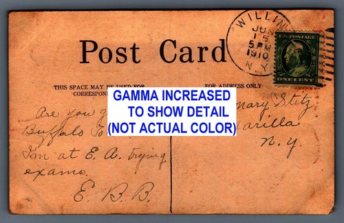 Willink NY New York East Aurora DPO Poststempel Duplex Stempel Postkarte Cover 1910 - Bild 2 von 3
