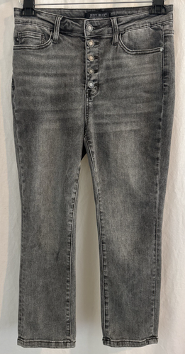 Judy Blue 5 Pocket Button Fly Damenjeans 9/29 grau verblassen Look RN # 116380 - Bild 1 von 11