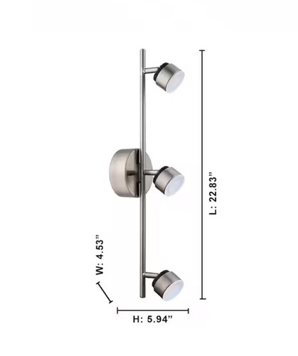 EGLO-Armento 1 Collection 22.83 in. W 3-Light Satin Nickel Dimmable Lighting LED - Picture 8 of 9