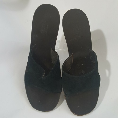 J. Crew Sandals Women's Shoes Size 7.5 M Black Suede Made in Italy - Picture 6 of 11