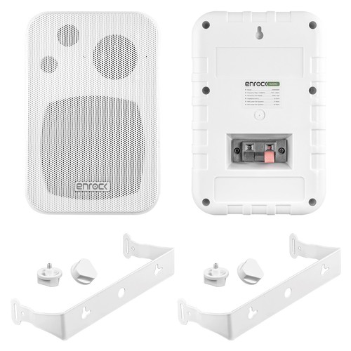 2x EKMR408W Enrock 30W 4" Marine Water-Resistant White Marine Box Speakers - Picture 3 of 8