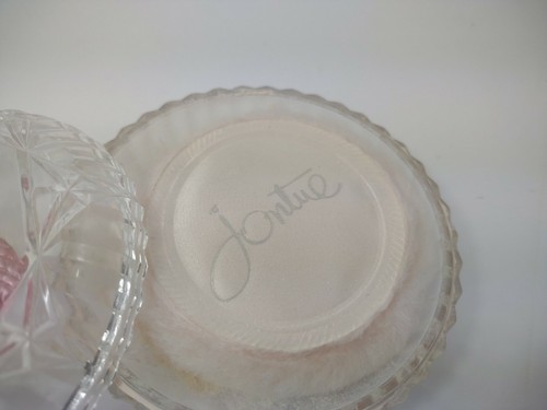 Vintage Jontue Vanity Puderdose Parfümglas Rose Rosa Glas Puderquaste Vintage - Bild 4 von 7