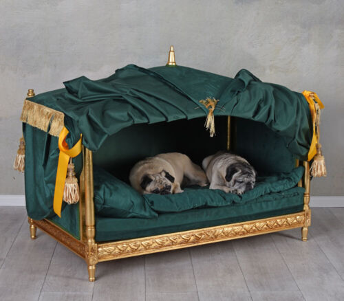 Hundebett Barock Katzenbett Antik Himmelbett Hundekissen Hundehöhle Katzenhöhle - Bild 2 von 4
