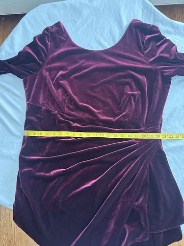 Alex Evenings Velvet Ruched Beaded Sheath Dress Womens Size 20W Burgundy Classic - Picture 9 of 11