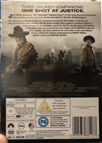 True Grit 1969 Rare Deleted Classic Action Western John Wayne Glen Campbell DVD - Picture 2 of 2