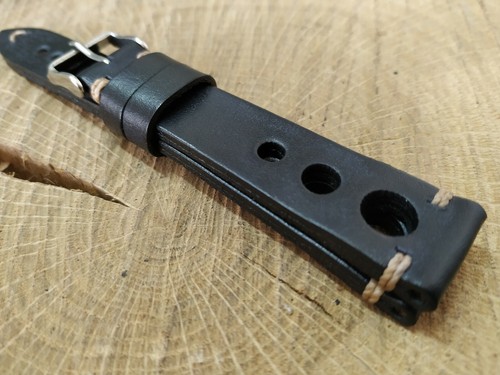 Correa Reloj Artesana Rally Cuero Marrón Viejo o Negra. 016RF - Imagen 3 de 6