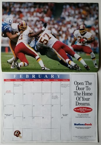 1997 - 98 Washington Redskins Color Photos Advertising Calendar - Picture 4 of 12