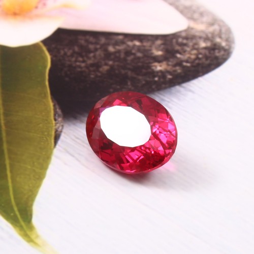 Beautifull Natural Blood Red Mozambique Ruby Oval Loose Gemstone Cut 28x20 MM - Picture 3 of 4