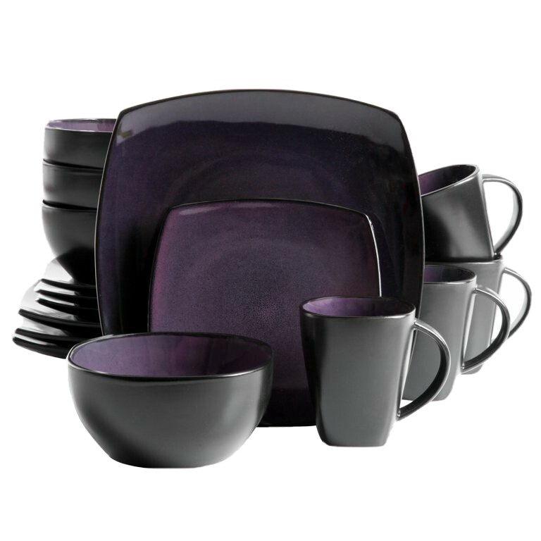 Gibson Home Soho Lounge Square Stoneware 16-piece Dinnerware Set