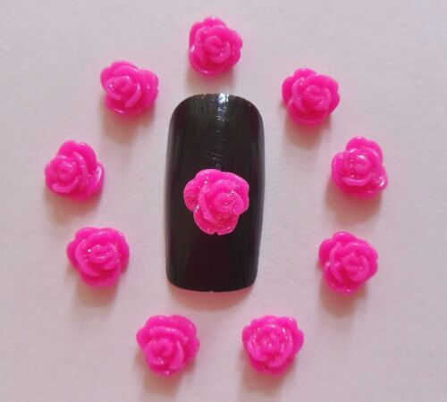 3D Nail Art Flowers "Roses" Pinks White Black Red Fimo Clay Embellishments Craft - Picture 10 of 25