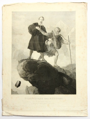 C. RAHL (1812-1865), Manfred auf der Felsenspitze, Kupferstich Romantik - Bild 2 von 5