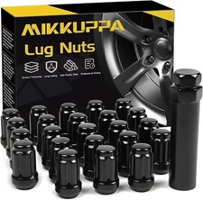 MIKKUPPA 23PCS Spline Lug Nuts, 1/2-20, 17Mm Hex, Black for Jeep Wrangler