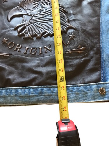 Tyca Vintage Denim Jacket Pelle "AMERICAN ORIGINAL Uomo Made in USA OTTIME CONDIZIONI - Foto 4 di 9