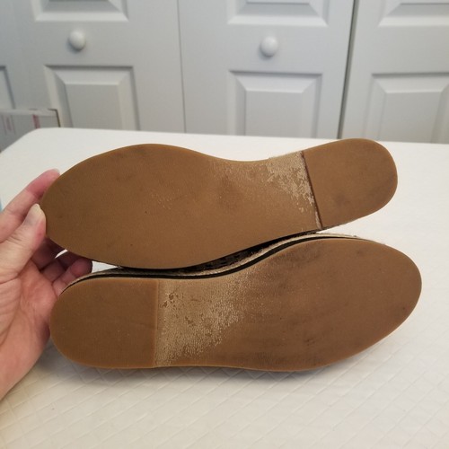 SONDRA ROBERTS NY Ellie Cork Metallic Weaved Espadrille Loafers 8M - Picture 5 of 6
