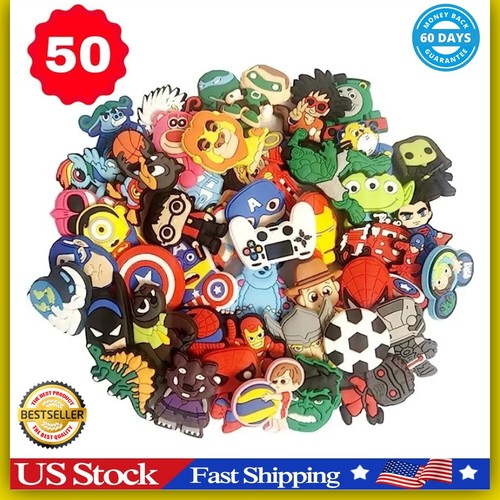 50 Mixed Pvc Shoe Charms Lot Different Charm Fit For Cro Jibbitz Wristband Wow - Picture 23 of 24