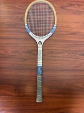 Vintage Dunlop Evonne Goolagong Photo Decal wooden tennis racquet, 4 3/8 Blue