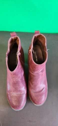 Call It Spring Boots Womens 10Adeliza Zip Ankle Bootie Purple Faux Leather Heels - Picture 3 of 7