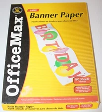 Satin Banner Paper 100 Continuous Sheets 8.5 x 11 in 18 ft Banners Ink Jet