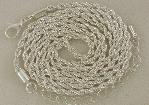 Gedrehte französische Seilkette Halskette Armband 0,925 Sterlingsilber Diamantschliff - Bild 21 von 33