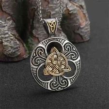 Vintage Style Celtic Knot Pendant Nordic Irish Knot Necklace Men's Charm