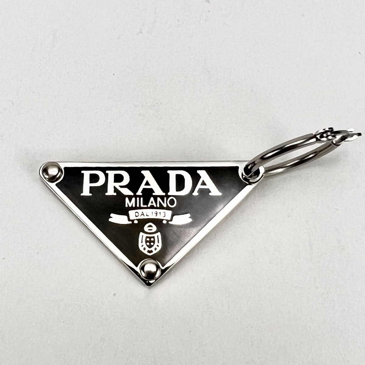 PRADA Sterling Silver Palladium Finish Symbole Right Earring PRADA Sterling Silver Palladium Finish Symbole Right Earring