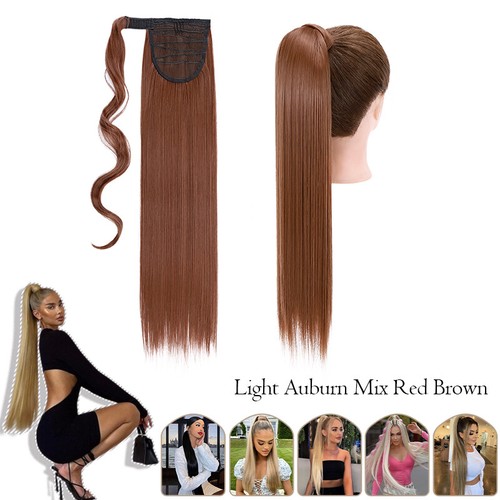Hair ponytail Clip In as Real Human Hair Extensions Wrap Around Pony Tail Blonde - Picture 103 of 142