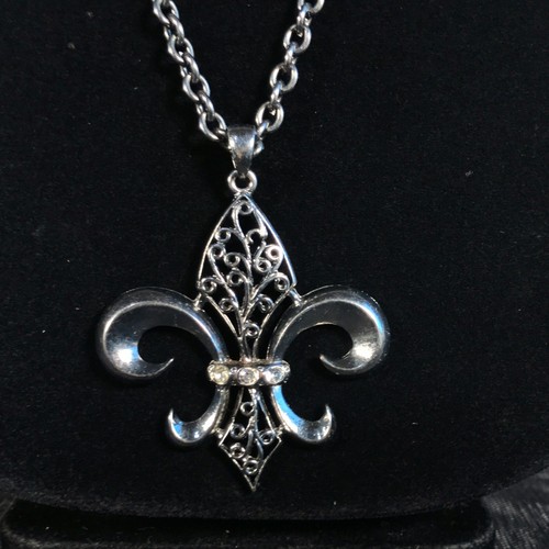 Lotto 3 Pezzi Collana Conchiglia Bianca Punto Rosso Nero Fleur de Lis Strass Vetro Perline - Foto 16 di 20