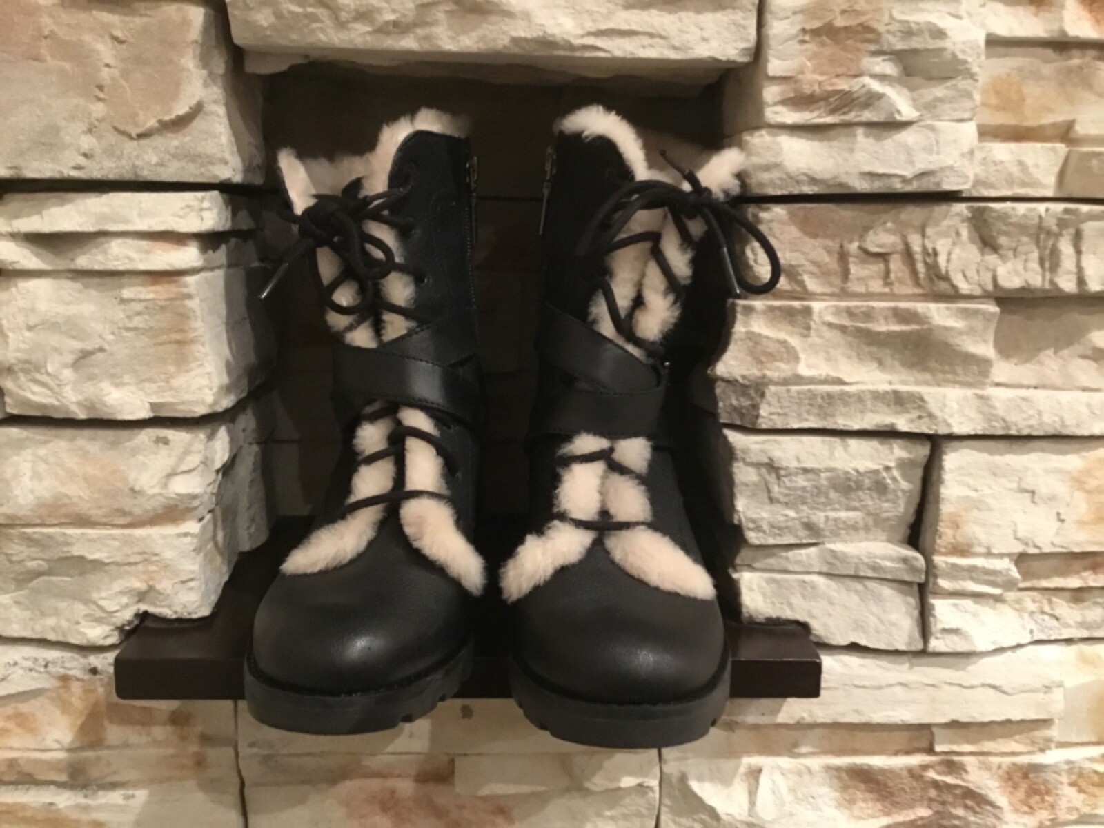 UGG Ingrid Shearling Lined Boots, Round Toe, wrap… - image 1