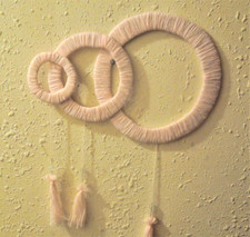 Nursery Wall Art Pink Stylized Cloud with Rain Lightweight Handmade 14.5" x 20"