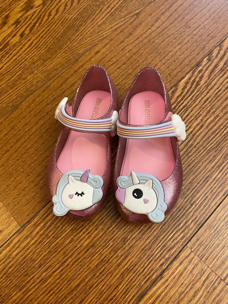 Mini Melissa Ultragirl Unicorn in Pink Sparkling Jelly Shoes