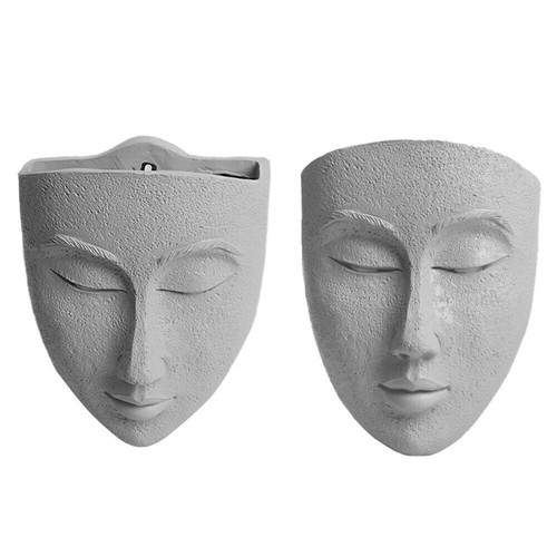 1/2x Face Planter Pot Head Planter for Wall Decor Resin Wall Mounted Planter DIY - Picture 7 of 12