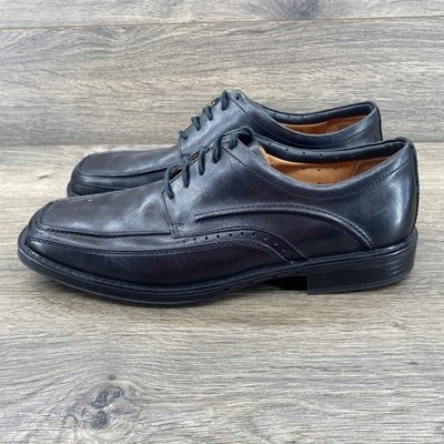 Clarks Un.Bend Oxford Mens 8 W Black Leather Square Toe Lace Up Dress Shoes