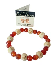 NEW Zorbitz Karmalogy Bracelet Lucky Karma Beads Carnelian Empowerment & Wisdom