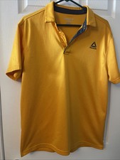 Reebok Men's Orange Glow Performance Polo Shirt Size Large Short Sleeve 1L