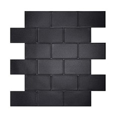 Matte Black Peel and Stick Wall Tiles for Kitchen, 10-Sheet Stick on Subway