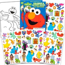 Sesame Street Elmo Tattoos Party Favors Set - 70 Tattoos, Multicolor