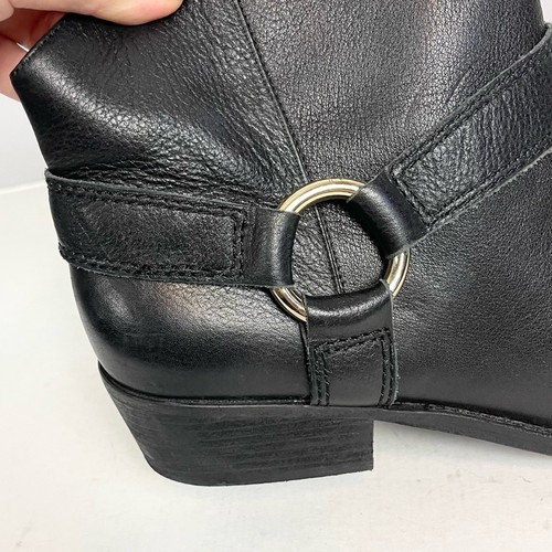 Joie Alinn Ankle Bootie Black Leather Western Biker Pull On Boots Woman Size 9 - Picture 3 of 9