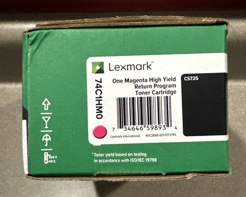 Lexmark 74C1HM0 Magenta High Yield Toner Cartridge FACTORY SEALED 12,000 pages