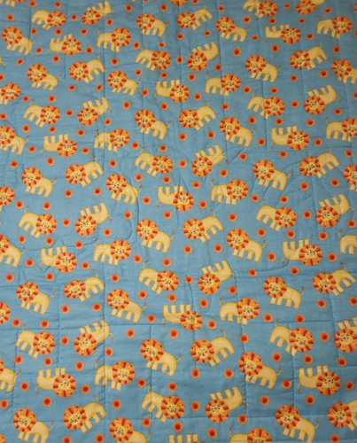NEW HANDMADE BABY BOY GIRL CRIB QUILT APPLIQUED THROW LIONS CUB TEAL CORAL - Picture 5 of 5