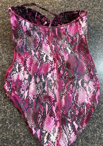 La Blanca One Piece Women’s 16 Hot Pink & Black Snake Skin Strapless/ Halter Top - Picture 8 of 20