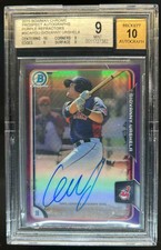 2015 Bowman Chrome Giovanny Urshela Auto Purple Refractor RC #099/250 BGS 9
